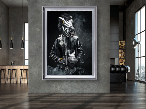 zebra portrait im Raum