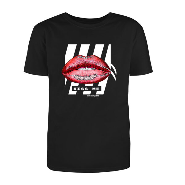 T-Shirt Lips in schwarz, Ansicht vorne