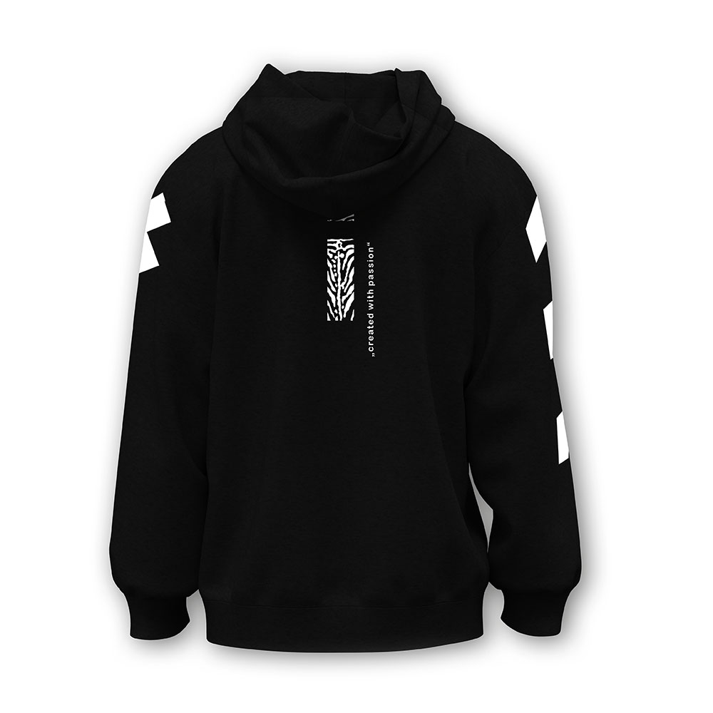 Hoodie zebra Cafe in schwarz von hinten